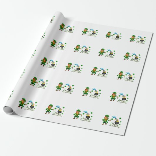Happy Saint Patrick's Day Leprechaun Rainbow  Geschenkpapier (Ungerollt)
