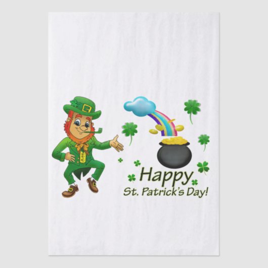 Happy Saint Patrick's Day Leprechaun Rainbow  Seidenpapier (Vorderseite)
