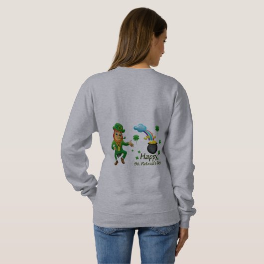 Happy Saint Patrick's Day Leprechaun Rainbow  Sweatshirt (Schwarz voll)