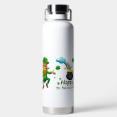 Happy Saint Patrick's Day Leprechaun Rainbow  Trinkflasche (Rückseite)