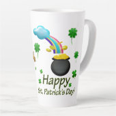Happy Saint Patrick's Day Leprechaun Regenbogen Milchtasse (Rechte Ecke)