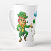 Happy Saint Patrick's Day Leprechaun Regenbogen  Milchtasse (Linke Ecke)