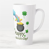 Happy Saint Patrick's Day Leprechaun Regenbogen Milchtasse (Rechts)