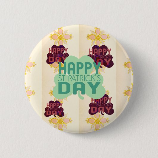 Happy Saint Patrick's Day Lovely Art Print Button (Vorderseite)