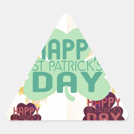 Happy Saint Patrick's Day Lovely Art Print Dreieckiger Aufkleber (Vorderseite)