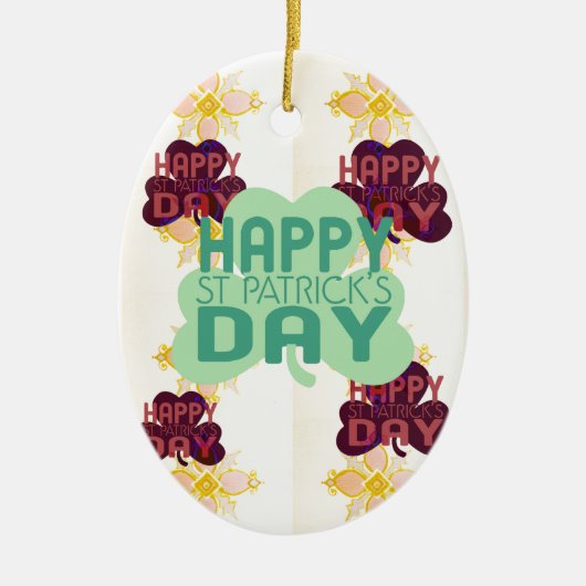 Happy Saint Patrick's Day Lovely Art Print Keramikornament (Vorne)