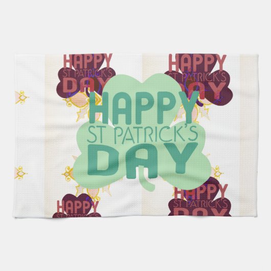 Happy Saint Patrick's Day Lovely Art Print Küchentuch (Horizontal)