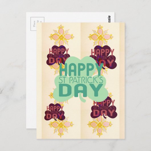 Happy Saint Patrick's Day Lovely Art Print Postkarte (Vorne/Hinten)