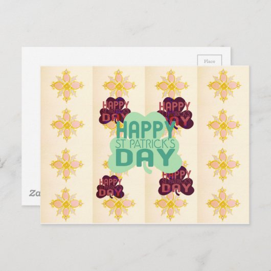 Happy Saint Patrick's Day Lovely Art Print Postkarte (Vorne/Hinten)