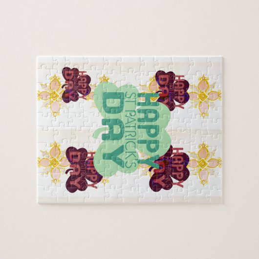 Happy Saint Patrick's Day Lovely Art Print Puzzle (Horizontal)
