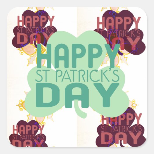 Happy Saint Patrick's Day Lovely Art Print Quadratischer Aufkleber (Vorderseite)