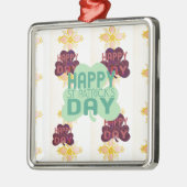 Happy Saint Patrick's Day Lovely Art Print Silbernes Ornament (Links)