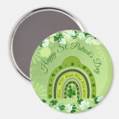 Happy Saint Patrick's Day Lucky Kleeblatts Regenbo Magnet (Vorderseite/Rückseite)