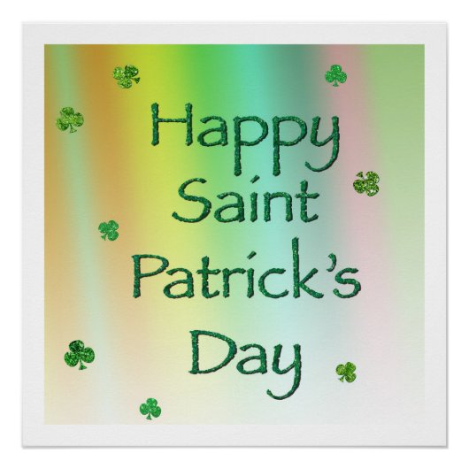 Happy Saint Patrick's Day mit Clovers Poster (Vorderseite)