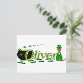 Happy Saint Patrick's Day Oliver Cube Postkarte (Stehend Vorderseite)