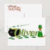 Happy Saint Patrick's Day Oliver Cube Postkarte (Vorne/Hinten)