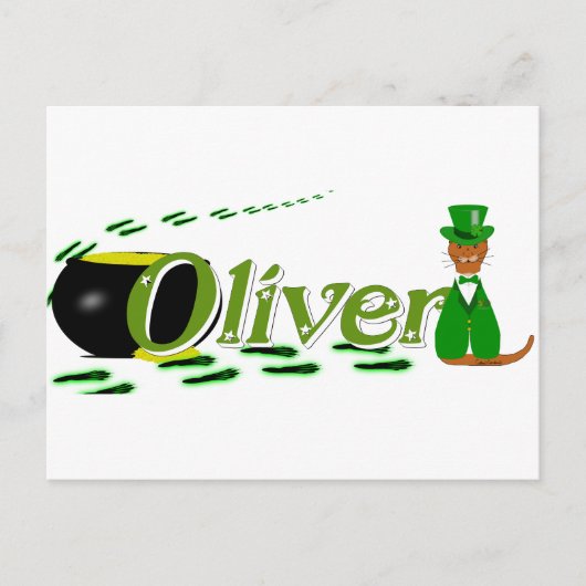 Happy Saint Patrick's Day Oliver Cube Postkarte (Vorderseite)