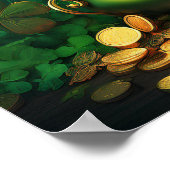 Happy Saint Patrick's Day Pot of Gold Coins Poster (Ecke)