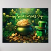 Happy Saint Patrick's Day Pot of Gold Coins Poster (Vorne)