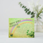 Happy Saint Patrick's Day Pot of Gold Rainbow Postkarte (Stehend Vorderseite)