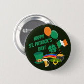 Happy Saint Patrick's Day Symbole und Traditionen Button (Vorne & Hinten)