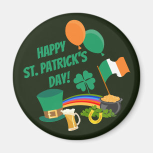 Happy Saint Patrick's Day Symbole und Traditionen Magnet