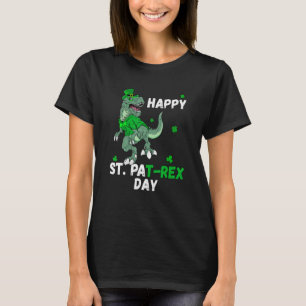Happy Saint Patricks Pat Rex Day T Rex Dinosaur Ki T-Shirt