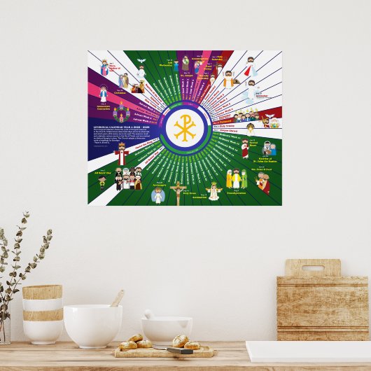Happy Saints Liturgical Calendar 2026 Jahr A Poster (Küche)