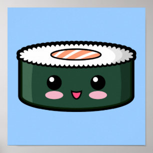 Happy Salmon Sushi Poster