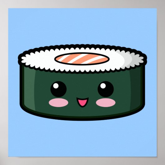 Happy Salmon Sushi Poster (Vorne)