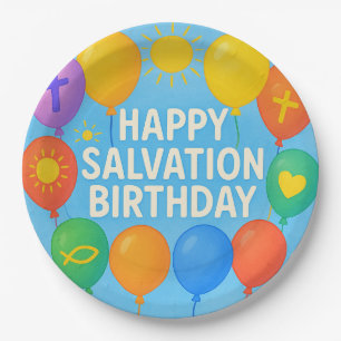 Happy Salvation Geburtstagspapier Platte Pappteller
