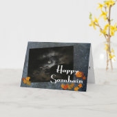 Happy Samhain-Full Moon/Herbstlaubs Karte (Gelbe Blume)