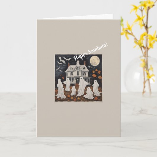 Happy Samhain Grußkarte Karte (Gelbe Blume)