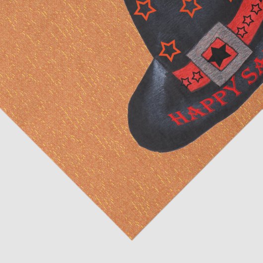 Happy Samhain Hexenhut Stars Magic Wiccan Seidenpapier (Ausschnitt)