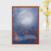 Happy Samhain Moon & Veil Karte (Gelbe Blume)