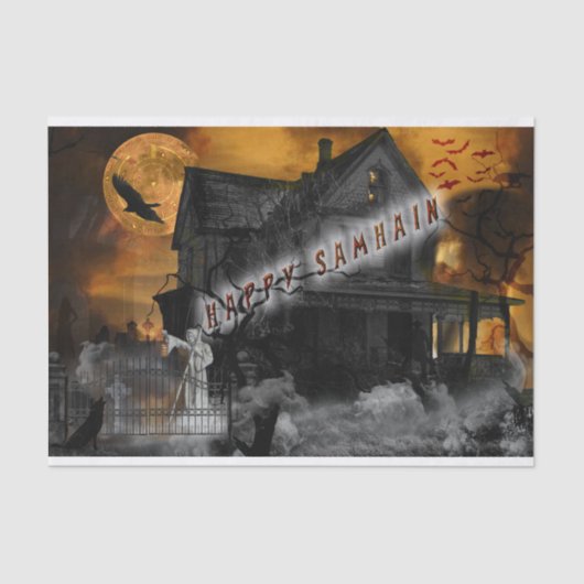 Happy Samhain Seidenpapier (Vorderseite)