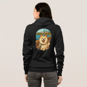 Happy Samoyed Walk by the City Waterfront Hoodie (Schwarz voll)