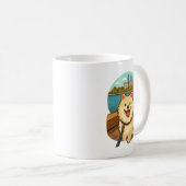 Happy Samoyed Walk by the City Waterfront Kaffeetasse (VorderseiteRechts)