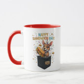 Happy Sandwich Day Boss- Kangaroo Foodie Animal Tasse (Links)