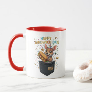 Happy Sandwich Day Boss- Kangaroo Foodie Animal Tasse