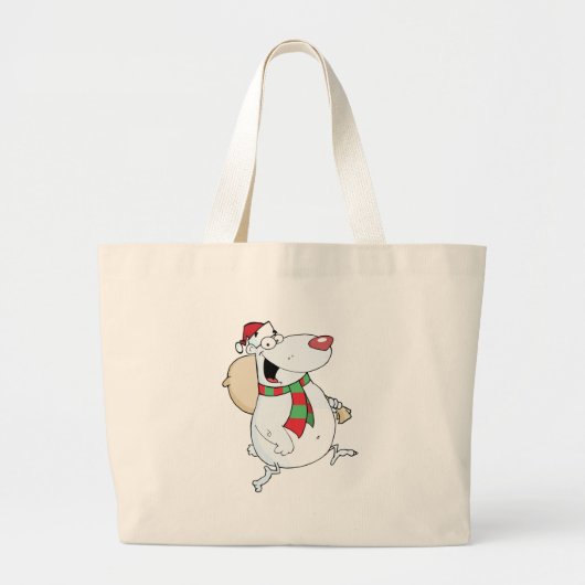 Happy Santa Bear läuft mit Tasche (Vorne)