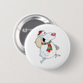 Happy Santa Bear läuft mit Tasche Button (Vorne & Hinten)