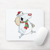 Happy Santa Bear läuft mit Tasche Mousepad (Mit Mouse)
