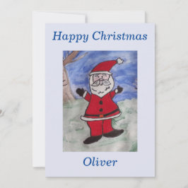 Happy Santa Christmas Flat Card Karte
