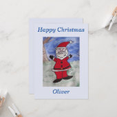 Happy Santa Christmas Flat Card Karte (Vorderseite/Rückseite Beispiel)