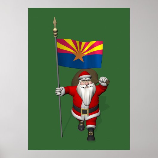 Happy Santa Claus auf dem Weg nach Arizona Poster (Vorne)