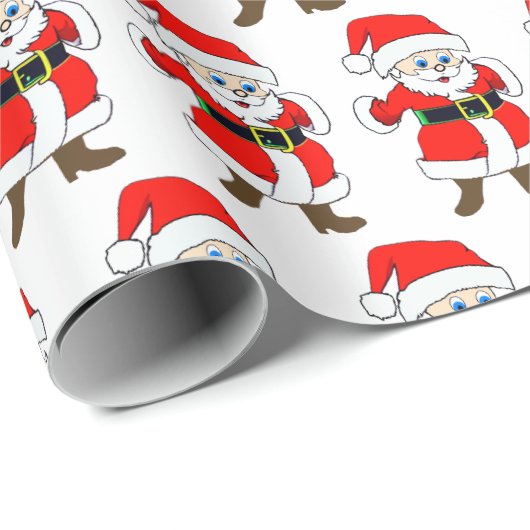 Happy Santa Claus baby Geschenkpapier (Rolleneckpunkt)