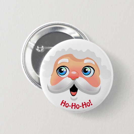 Happy Santa Claus Cartoon Button (Vorne & Hinten)