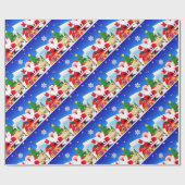 Happy Santa Claus Cartoon Geschenkpapier (Flach)