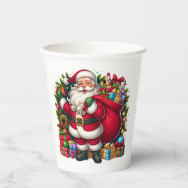 Happy Santa Claus Christmas Pappbecher